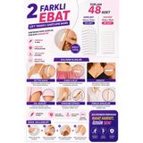 Kıyafet Sabitleme Bandı 48 Adet, 10x75mm ve 25x75mm Çift Taraflı | Hipoalerjenik, Tere ve Neme Dayanıklı, 24 Saat Güçlü Tutuş, Görünmez ve İnce, 2 Farklı Ebat
