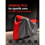 Kıyak Moto Honda Pcx Ön Siperlik Camı ve Arka Çanta Uyumlu Lüx Premium Suya ve Güneş Işınlarına Karşı Dayanıklı Motosiklet Brandası - M - L