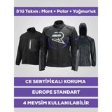 Kıyak Moto Mor 3 Katmanlı 4 Mevsim Kadın Motosiklet Montu Korumalı Reflektörlü - XS
