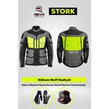 Kıyak Moto Neon Sarı 4 Mevsim Korumalı Motosiklet Montu Rider Set – Eldiven & Buff Hediyeli S