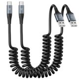 KIYODA USB C Kablosu Hızlı Şarj, Sarmal Şarj Kablosu Sarmal Şarj Kablosu Android Auto 3 ft için