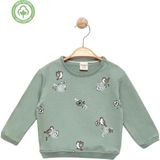 Kız Bebek %100 Pamuk Yeşil Sweatshirt - Kız Bebek Giyim - 24 - 36 Ay