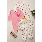 Kız Bebek % 100 Pamuklu Patikli Mevsimlik Tulum 3-6-9 Ay - Çok Renkli - 0 - 3 Ay