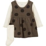 Kız Bebek 3'lü Salopet Set - Çok Renkli - 18 Ay