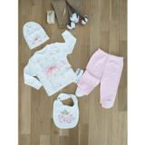 Kız Bebek 4 Lü Hastane Çıkışı Zıbın Seti STL5124