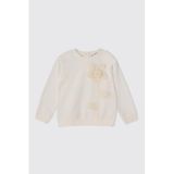 Kız Bebek Aksesuar Detaylı Ekru Sweatshirt 12-18 Ay (80-86 cm)