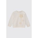 Kız Bebek Aksesuar Detaylı Ekru Sweatshirt 3 Yaş (98 cm)