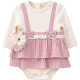 Kız Bebek Askılı Etek Görünümlü Şık Body - 9 - 12 Ay - 00406 Pembe