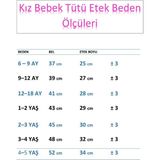 Kız Bebek Astarlı Önü Tokalı Beli Lastikli Kabarık Tütü Etek - Saks - 4 - 5 Yaş