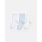 Kız Bebek Basic Dikişsiz 3 'lü Soket Çorap 0 Ay - 36 Ay - Mavi - 6-12 Ay