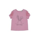 Kız Bebek Baskı Detaylı Pembe Tişört 6-12 Ay (68-74 cm)