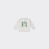 Kız Bebek Baskılı Ekru Sweatshirt - 6 - 12 Ay