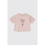 Kız Bebek Baskılı Kısa Kollu Pembe Tişört 6-12 Ay (68-74 cm)