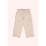 Kız Bebek Beli Lastikli Bol Paça Düğmeli Bej Pantolon 0-6 Ay (56-62 cm)