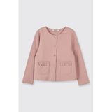 Kız Bebek Cep Detaylı Düğmeli Örme Pembe Hırka 12-18 Ay (80-86 cm)
