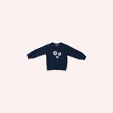 Kız Bebek Çiçek Aplike Detaylı Lacivert Sweatshirt 12-18 Ay (80-86 cm)