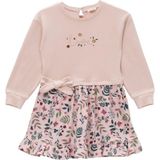 Kız Bebek Çiçek Desenli Garnili Elbise - Pembe - 4 Yaş