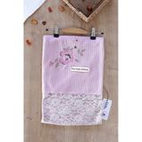 Kız Bebek Çift Katlı Kanaviçe Ve Dantel Detaylı Natural Penye Battaniye Stl6593