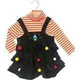 Kız Bebek Çizgili Bluz Jile Takım - 9 - 12 Ay - Turuncu