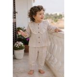 Kız Bebek Çocuk Bayramlık Takım 0-2 Yaş %100 Pamuk Fırfırlı Taş Detaylı Gömlek Pantolon 2'li 2001 - 12 - 18 Ay - Pembe