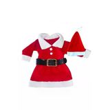 Kız Bebek Çocuk Noel Elbise Noel Baba Kıyafeti Yılbaşı Kostümü Yeniyıl Hediyesi Christmas Gift
