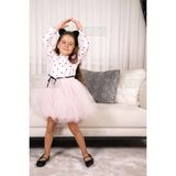Kız Bebek Çocuk Puantiyeli Esnek Likralı Kabarık Tütü Elbise - 6 Ay - 00406 Pembe
