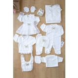 Kız Bebek Dantelli Tütülü Lüks 10 Lu Hastane Çıkışı Set STL6104