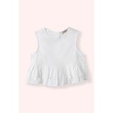 Kız Bebek Düğme Detaylı Fırfırlı Beyaz Bluz 6-12 Ay (68-74 cm)