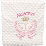 Kız Bebek Ekru Pembe Princess Nakışlı Nohut Battaniye 80X90