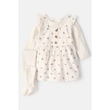 Kız Bebek Ekru Salopet Set