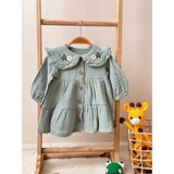 Kız Bebek Elbise %100 Müslin Kumaş - 2 Yaş - Mint Yeşili
