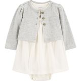 Kız Bebek Elbise Set 2'li Paket - Gri - 9 Ay