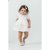 Kız Bebek Etek Detaylı Slip Elbise Takım - Ekru - 9 - 12 Ay Ekru