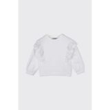 Kız Bebek Fisto Detaylı Beyaz Sweatshirt 6-12 Ay (68-74 cm)