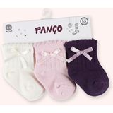 Kız Bebek Fiyonklu Renkli Soket Çorap Set - 0 - 6 Ay