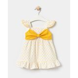 Kız Bebek Fiyonklu Yazlık Elbise - Sarı - 18 - 24 Ay