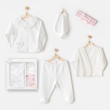 Kız Bebek Hastane Çikişi 5 Pcs Newborn Set Cuddly Bunny Bear Ac25650