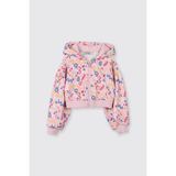 Kız Bebek Kapüşonlu Baskılı Fermuarlı Pembe Sweatshirt 4 Yaş (104 cm)
