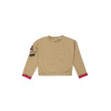 Kız Bebek Kolu Cep Detaylı Bej Sweatshirt 6-12 Ay (68-74 cm)