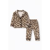 Kız Bebek Leopar Desenli 2'li Pijama Takımı - Çok Renkli
