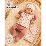 Kız Bebek Leopard 5'li Organik Pamuk Hastane Çıkışı - Mürdüm - 0 - 3 Ay