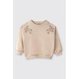 Kız Bebek Nakış Detaylı Yumuşak Dokulu Bej Sweatshirt 2 Yaş (92 cm)