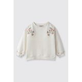 Kız Bebek Nakış Detaylı Yumuşak Dokulu Ekru Sweatshirt 0-6 Ay (56-62 cm)