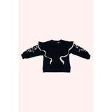 Kız Bebek Nakışlı Lacivert Sweatshirt 6-12 Ay (68-74 cm)