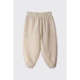 Kız Bebek Nakışlı Müslin Bej Pantolon 0-6 Ay (56-62 cm)