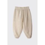 Kız Bebek Nakışlı Müslin Bej Pantolon 12-18 Ay (80-86 cm)