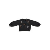 Kız Bebek Nakışlı Siyah Sweatshirt 0-6 Ay (56-62 cm)