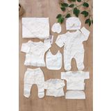 Kiz Bebek Natiral Pamuk Kumas Fistolu Dantelli Luks 10 Lu Hastane Cikisi Defne Sabunlu Set Stl6634