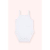 Kız Bebek Özel Dokulu Askılı Beyaz Body 0-6 Ay (56-62 cm)