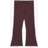 Kız Bebek Pamuklu Beli Lastikli Basic Kadife Ispanyol Paça Tayt (Aw 290) - Mürdüm - Dropsuz - 1 - 1,5 Yaş